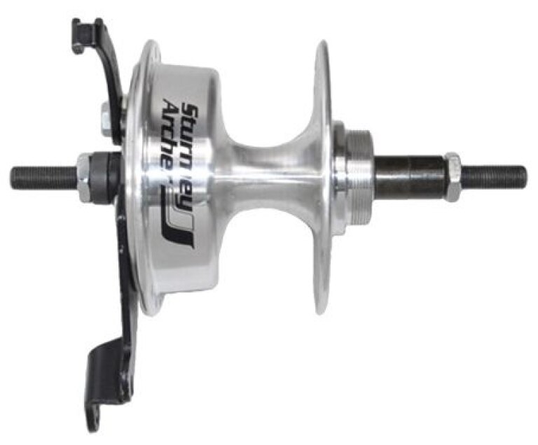 Rear hub / 135 MM / Fixed axle 180 MM / Drum Brake 70 MM / 36GTS / Sturmey Archer / X-RD / Freewheel 5-7S / Silver / City