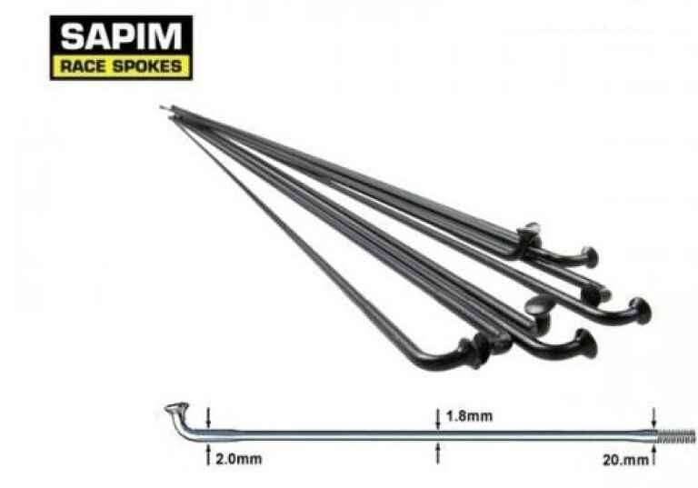 Sapim-Speichen 14G Rennrad silber 2.0-1.8-2.0