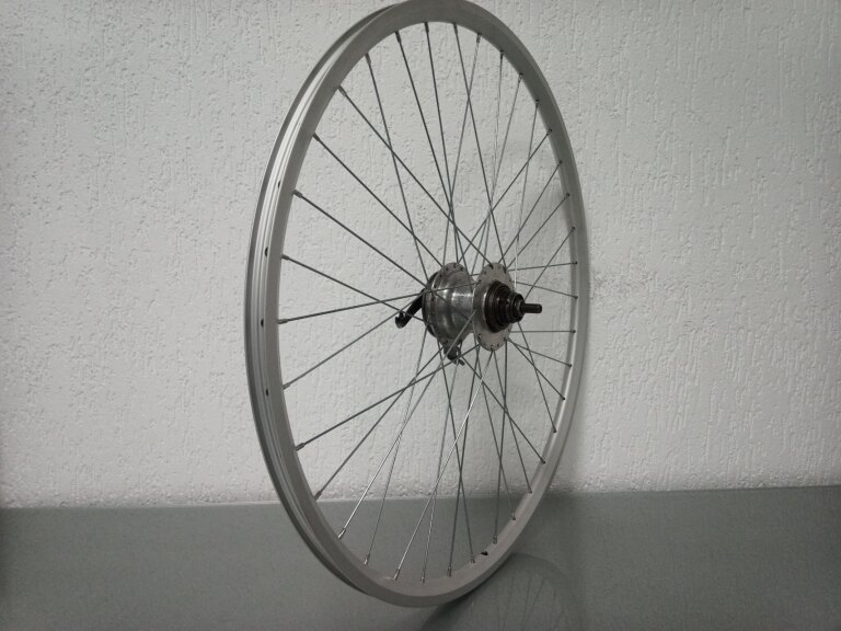 GEBRUIKT Achterwiel / 622X19C / Rigida - Ryde / Star XS19 / Zilver / Sachs / Torpedo / 3S / 118 MM / Trommelrem 70 MM / City