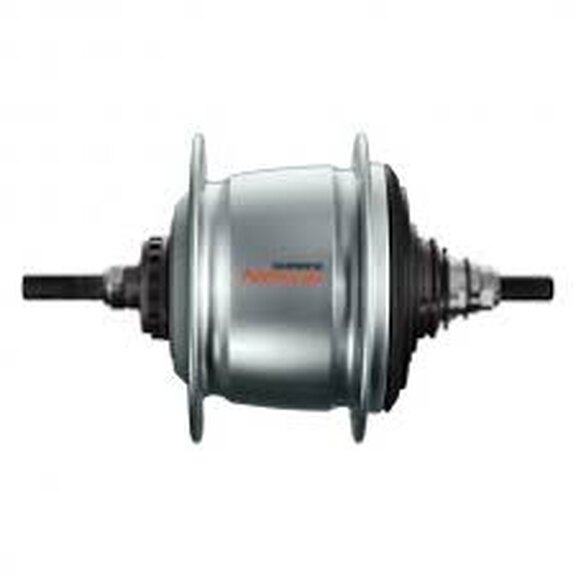 Hinterradnabe / 131 MM / Feste Welle 203 MM / Rollerbrake + felgenbremse  / 36GTS / Shimano / Nexus Inter 8 SG-C6001-8R / 8S / Silber / City 