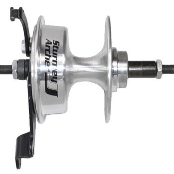 Rear hub / 135 MM / Fixed axle 180 MM / Drum Brake 70 MM / 36GTS / Sturmey Archer / X-RD / Freewheel 5-7S / Silver / City 