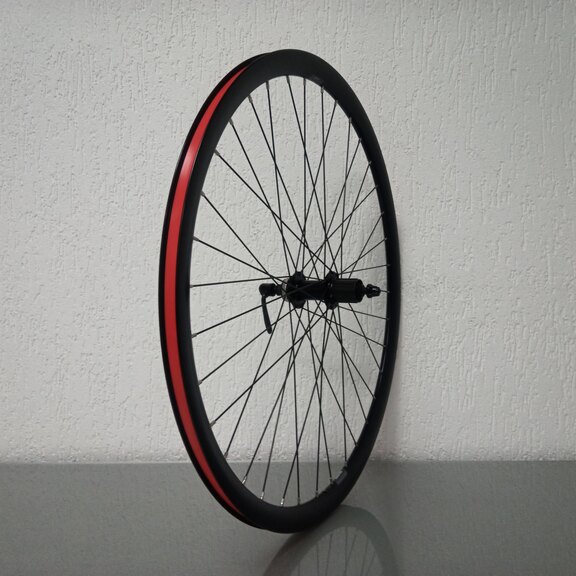 Rear wheel / 622X19C / Rigida - Ryde / Dutch 19 / Black / Shimano / FH-TX505 Tourney / HG Body 35 MM / 135 MM / Disc (Centerlock) / Tour 