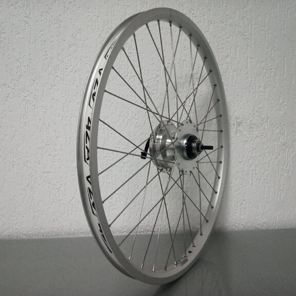 Roue arrière / 559X25C / Rigida - Ryde / Big Bull / Silver / Sturmey Archer / XL-RD3 / 3S / 118 MM / Frein à tambour 90 MM / Cargo 