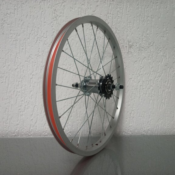 Rear wheel / 355X20C / Import / UNI / Silver / KT / Hi Stop / 1S / 110 MM / Coaster brake / Kids 