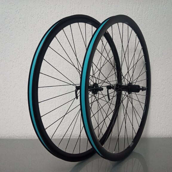 Paire de roues / 622X19C / Rigida - Ryde / Dutch 19 / Noir / Shimano / FH-TX505 Tourney / HG Body 35 MM / 135 MM / Disc (Centerlock) / Tour 