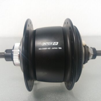 Rear hub / 132 MM / Fixed axle 187 MM / Disc (Centerlock) / 32GTS / Shimano / Nexus Inter 8 SG-C6001-8D / 8S / Black / City