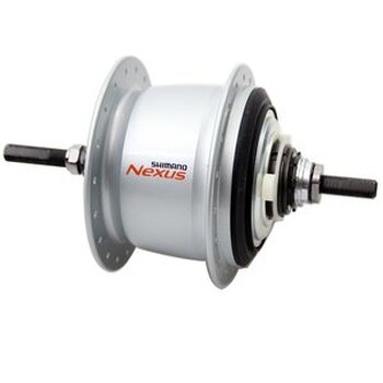 Hinterradnabe / 127 MM / Feste Welle 180 MM / Rollerbrake / 36GTS / Shimano / Nexus Inter 7 SG-C3001-7R / 7S / Silber / City