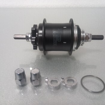 Rear hub / 135 MM / Fixed axle 185 MM / Disc (6 bolts) / 36GTS / Sturmey Archer / A2K / 2S Automatic / Black / City