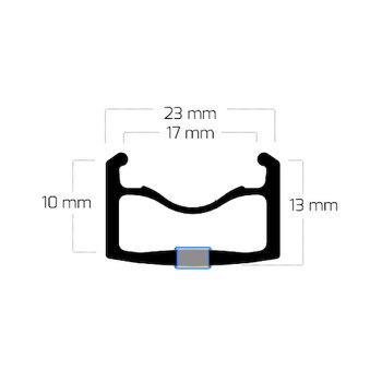 Jante / 622X17C / 36GTS / Double paroi / Simple douille / Rigida - Ryde / Edge R13 / Argent /