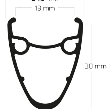 Felge / 622X19C / 36GTS / Doppelwandig / No eyelets / Rigida - Ryde / Dutch 19 / Schwarz