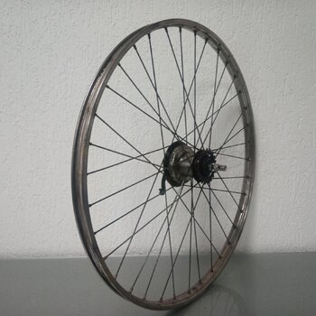 GEBRUIKT Achterwiel / 622X22C / Import / ST32 RVS / Zilver / Sturmey Archer / AB3 / 3S / 127 MM / Trommelrem 70 MM / City